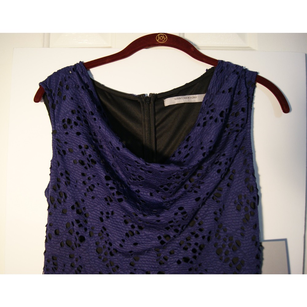 NWT Marc New York Sz 8 Dress Purple Eyelet Belted Formal Or Night Out